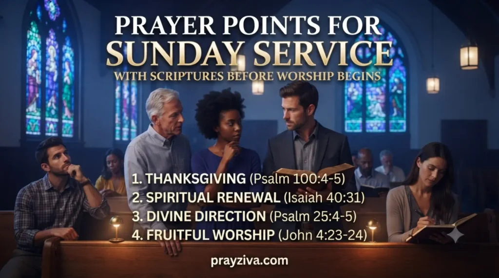 Prayer Points for Sunday Service with Scriptures Before Worship Begins
