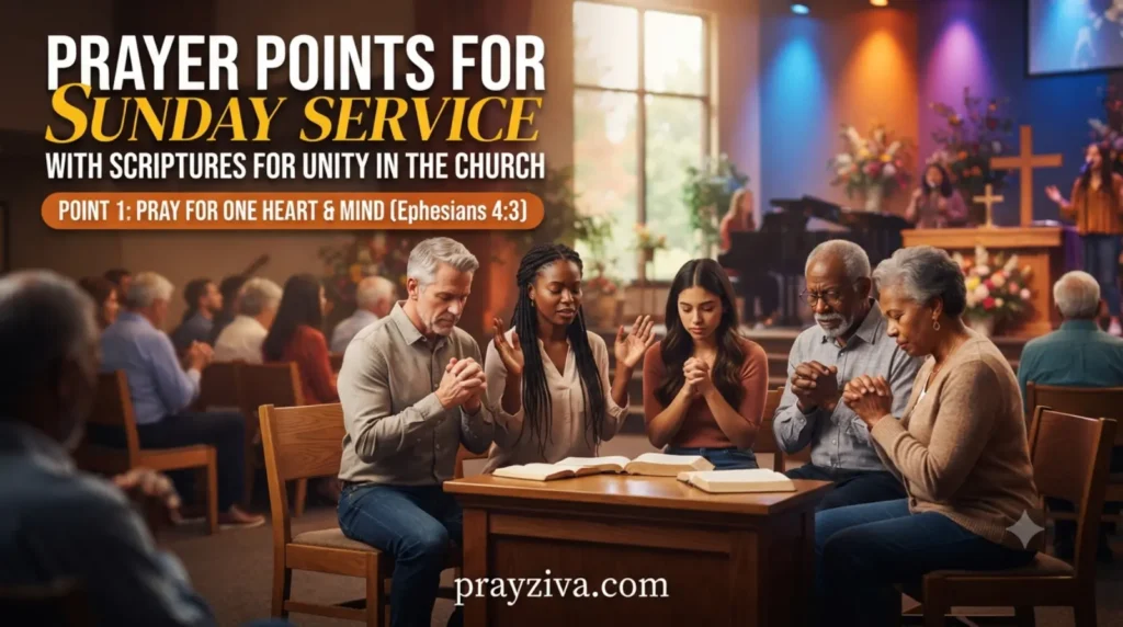 Prayer Points for Sunday Service with Scriptures for Unity in the Church
