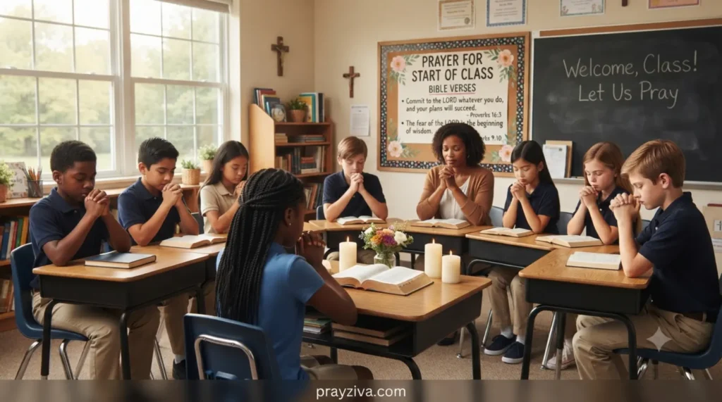 Prayer for Start of Class with Bible Verses