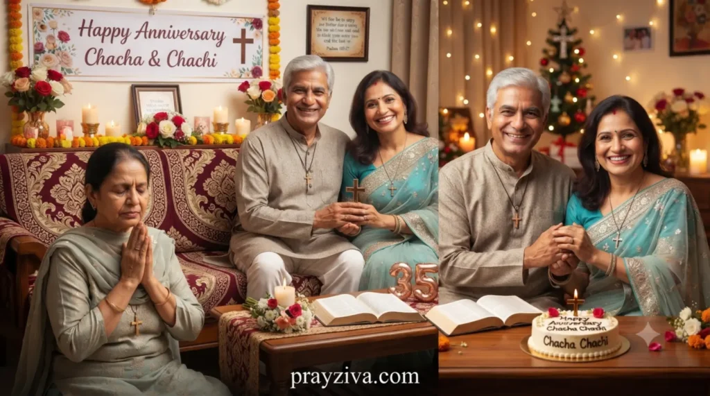 Anniversary Wishes for Chacha Chachi with Christian Blessings